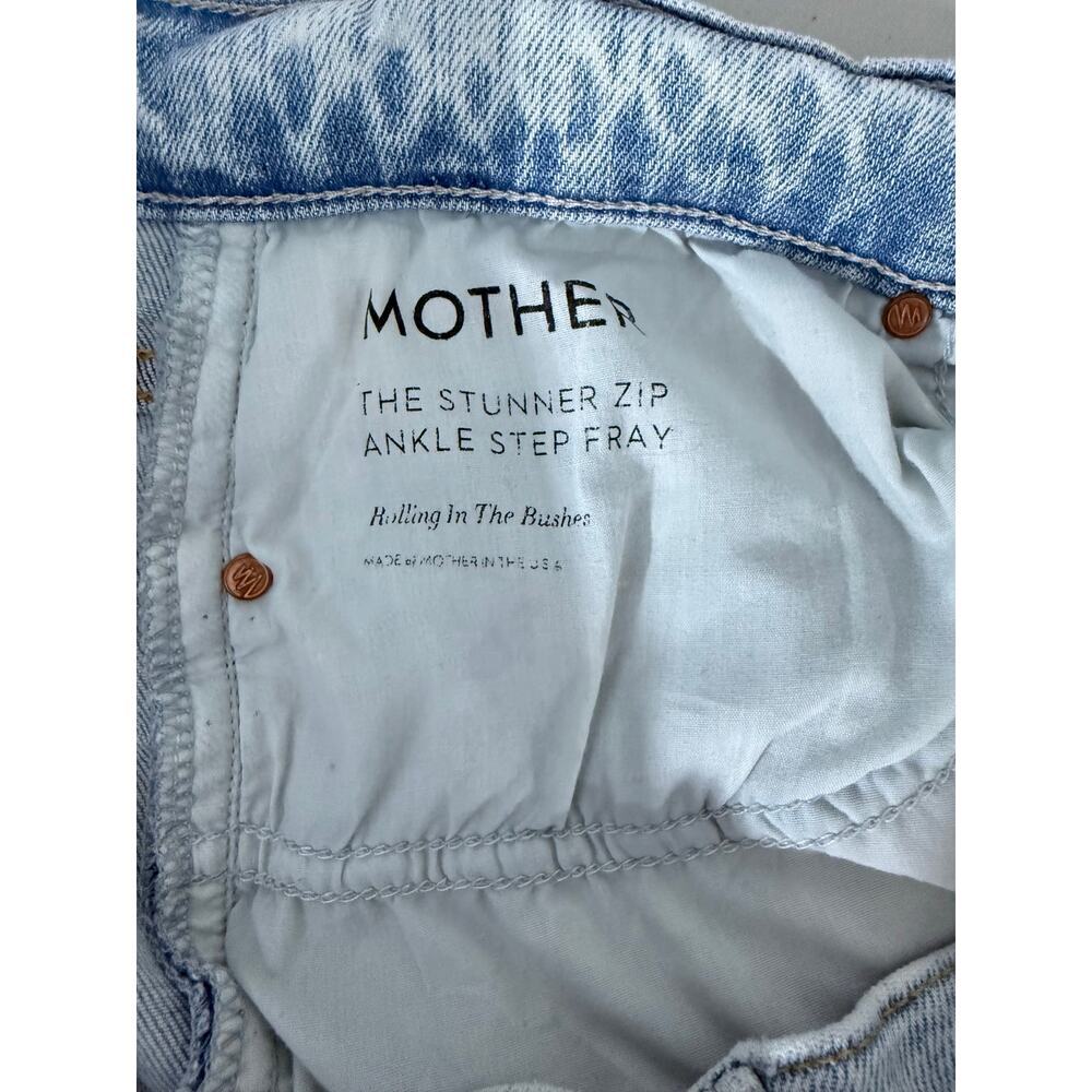 MOTHER The Stunner Zip Ankle Step Fray Jeans Rolling In The Bushes Size 31 - Picture 9 of 12